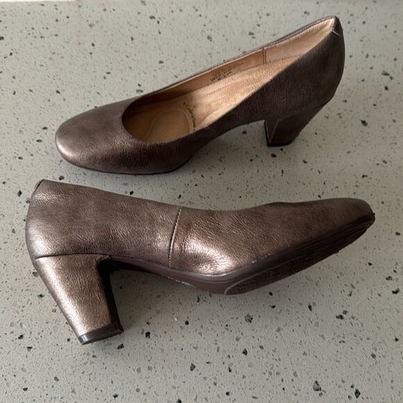 Sofft Lana Women’s Bronze Leather Pumps Block Heeled Comfortable Shoes Size 9M - Picture 15 of 15